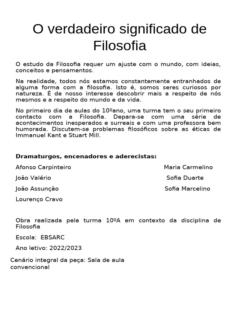 Significado da Filosofia na Educação | PDF | Immanuel Kant | Intenção