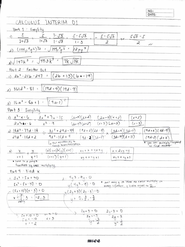 Interim 1 Calculus | PDF