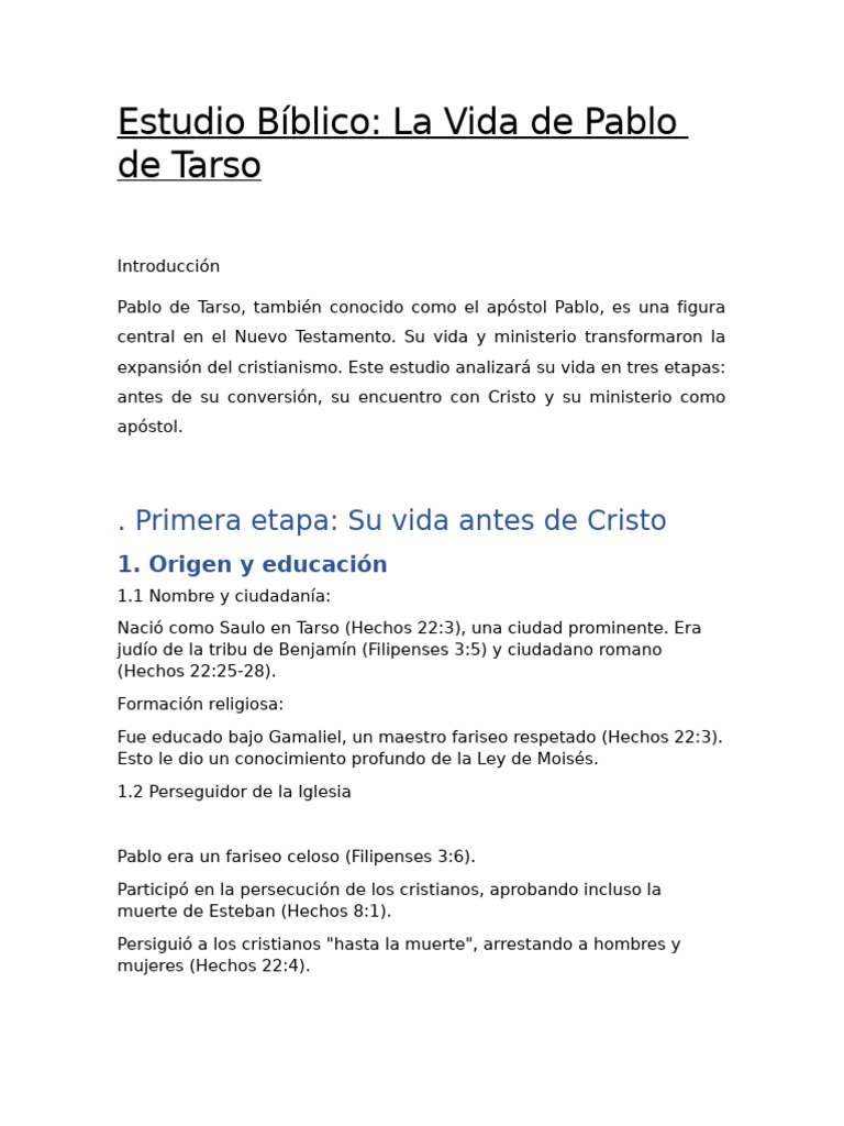 Vida y legado del apóstol Pablo | PDF | Pablo el apóstol | Creencia y ...
