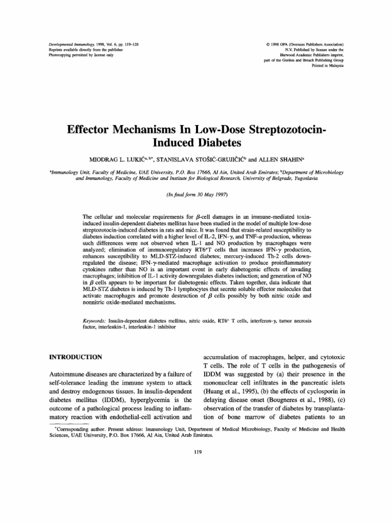 Curated visual reference: Dose Streptozotocin Mld Reference: Effector Mechanisms In Low Dose Streptozotocin Induced Diabetes