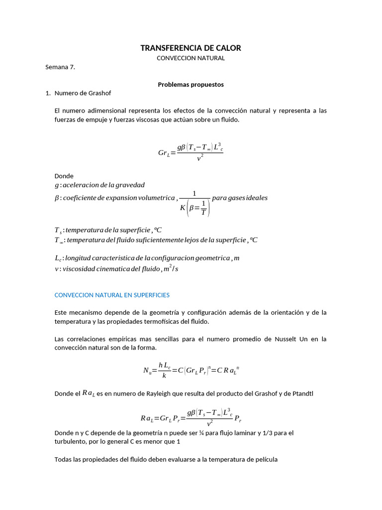 Transferencia de Calor Conveccion Natural | PDF | Convección | Viscosidad