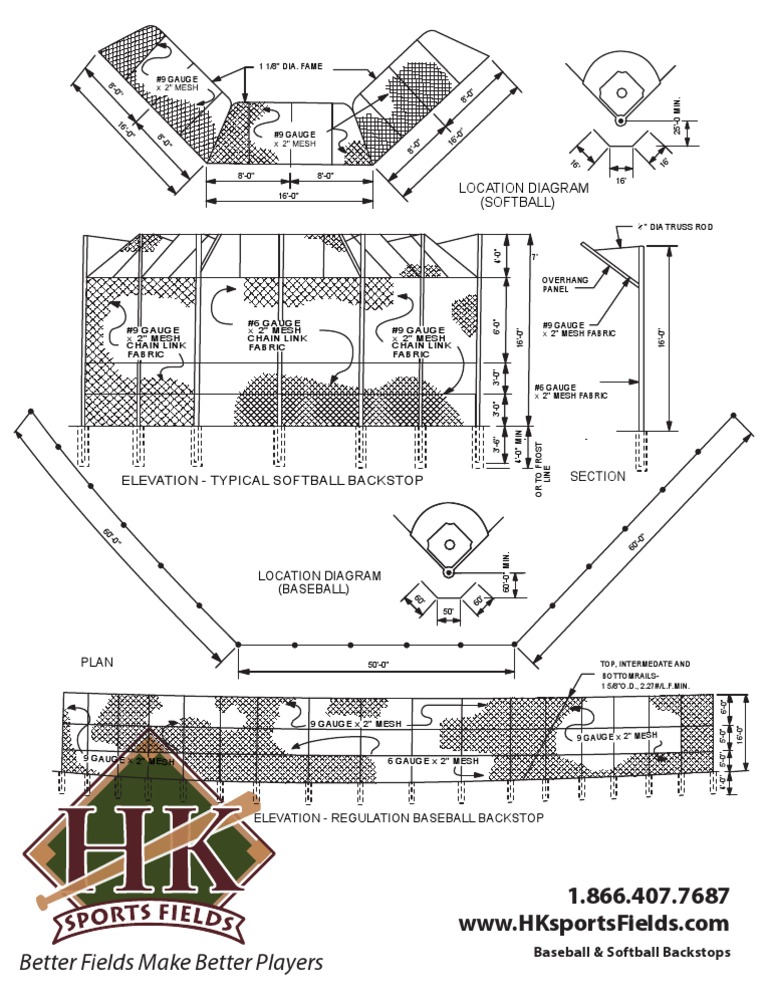 Baseball Backstop Diagrams PDF