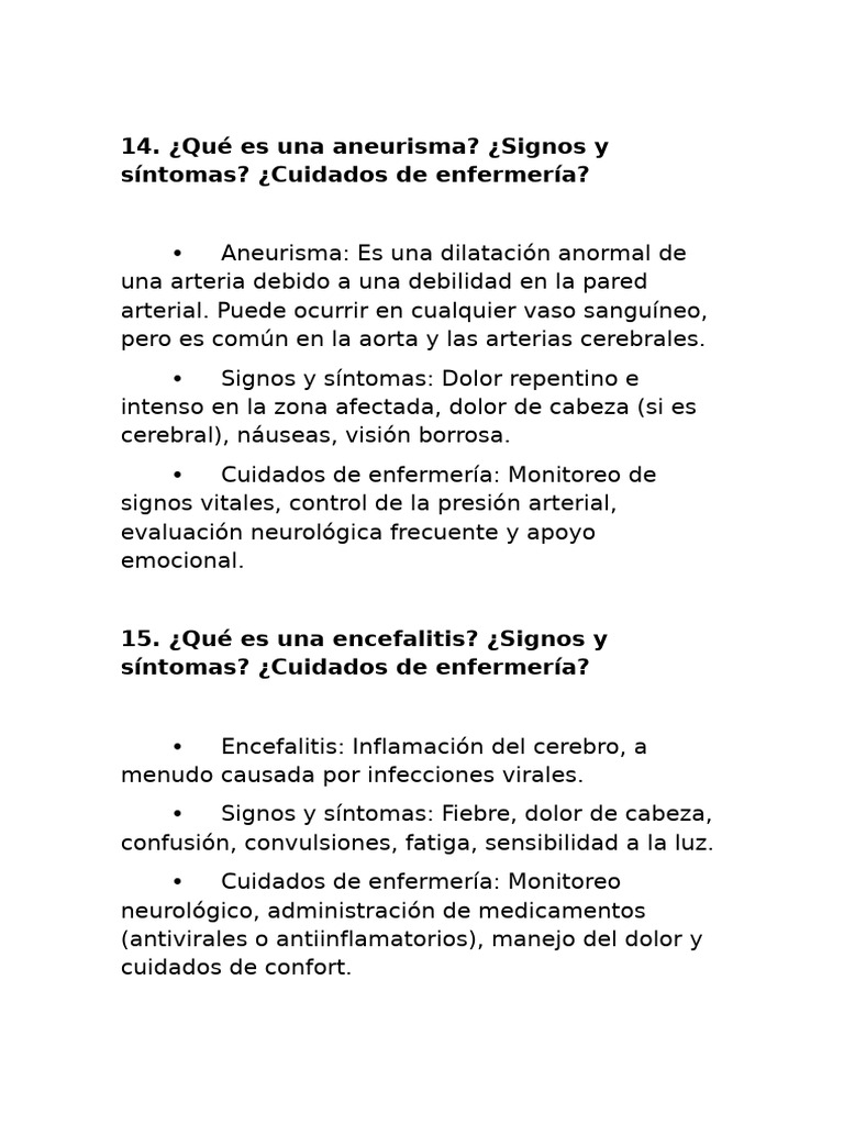 Enfermedades Neurológicas y Cuidados | PDF | Carrera | Meningitis