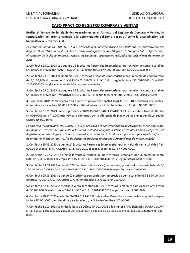Registro de Compras y Ventas | PDF | Contabilidad | Factura