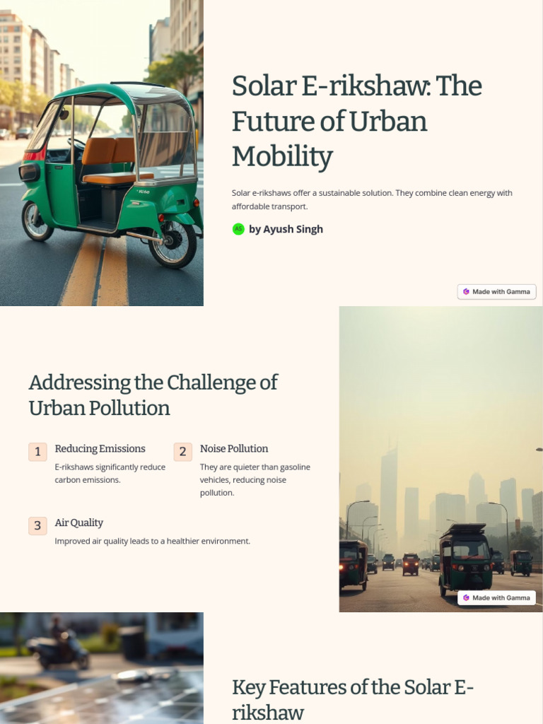 Solar E Rikshaw The Future of Urban Mobility | PDF | Art