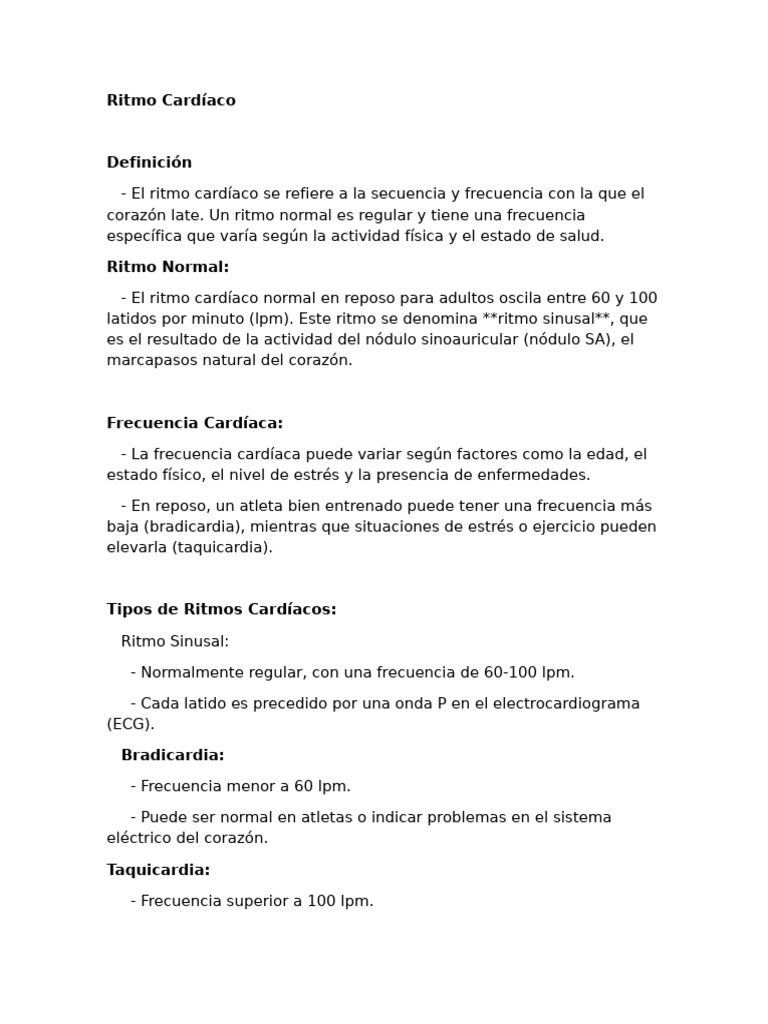 Ritmo Cardíaco: Guía Esencial | PDF | Salud y bienestar | Estilo de vida