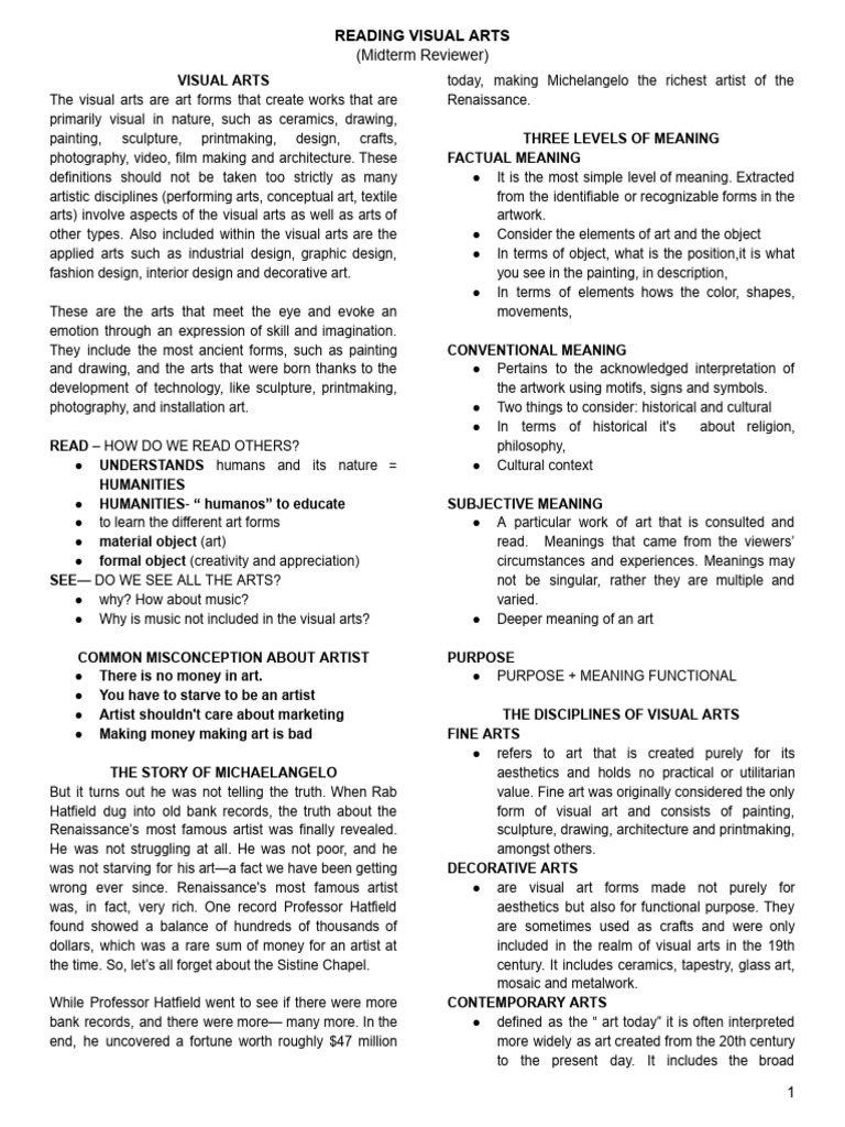 Understanding Visual Arts Meaning | PDF | The Arts | Realism (Arts)