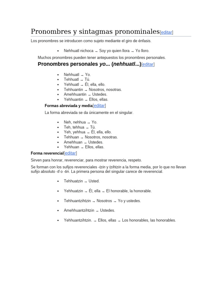 Pronombres y Sintagmas Pronominales | PDF
