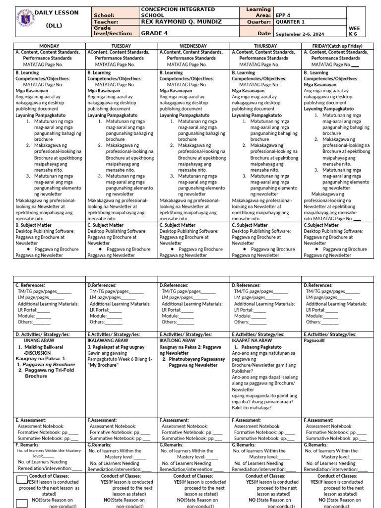 Grade 4 & 5 Daily Lesson Log | PDF | Educational Assessment And ...