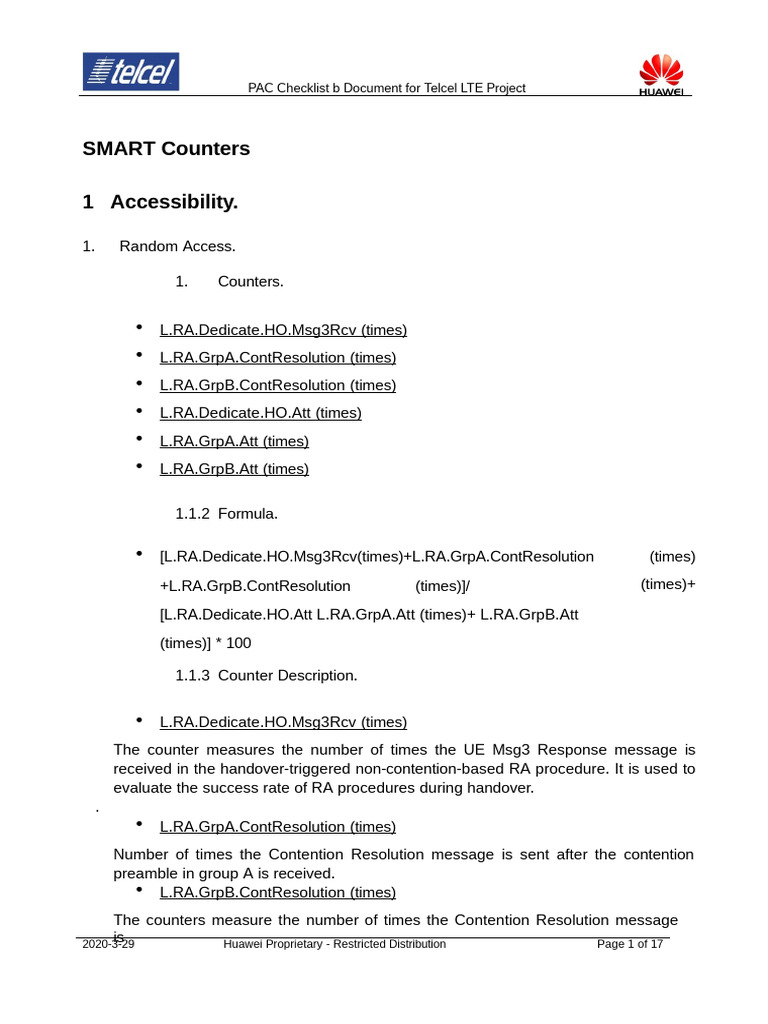 SMART Counters 1 Accessibility.: PAC Checklist B Document For Telcel ...