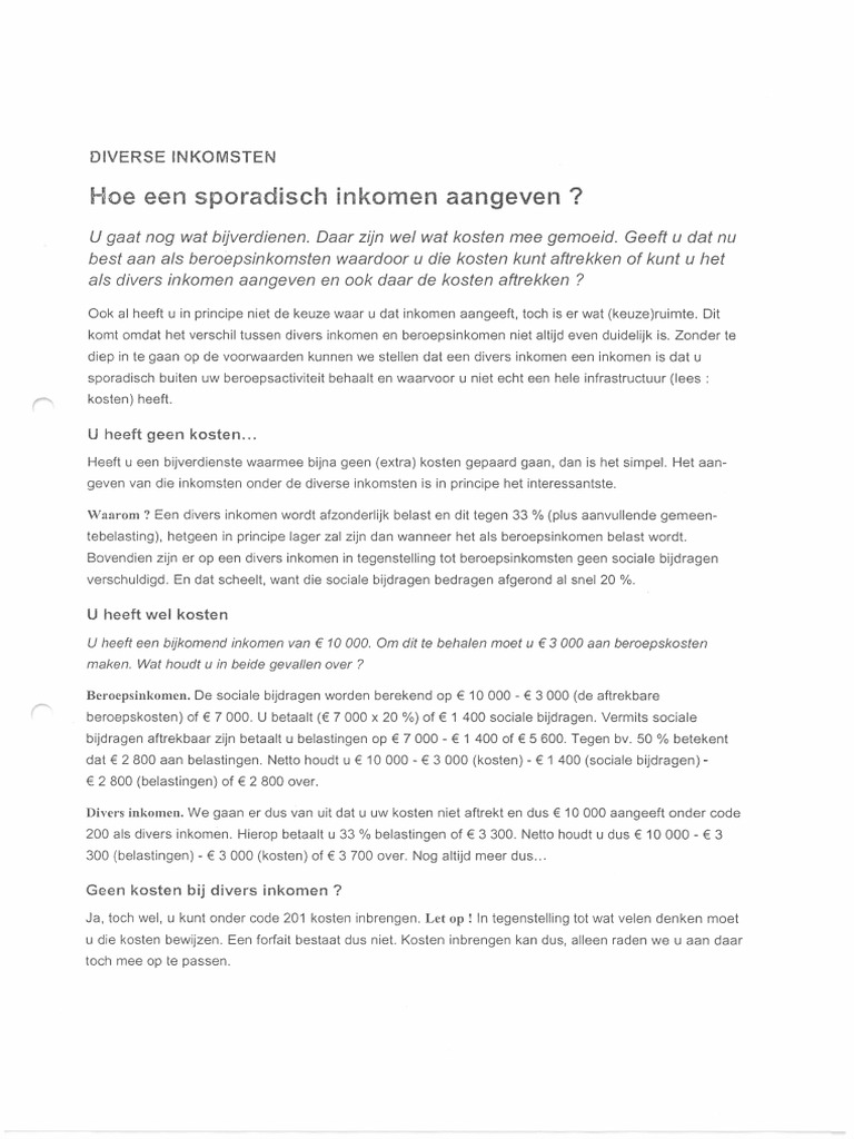 Diverse Inkomsten | PDF