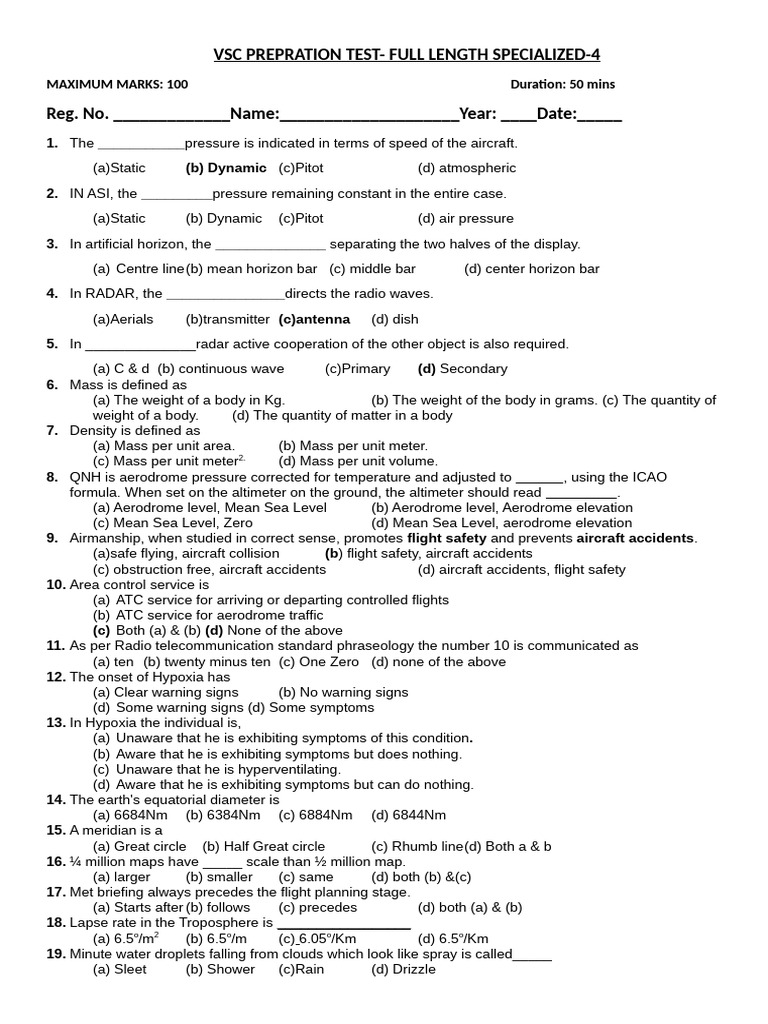 VSC Preparation Test: Aviation Concepts | PDF | Flight Control Surfaces ...
