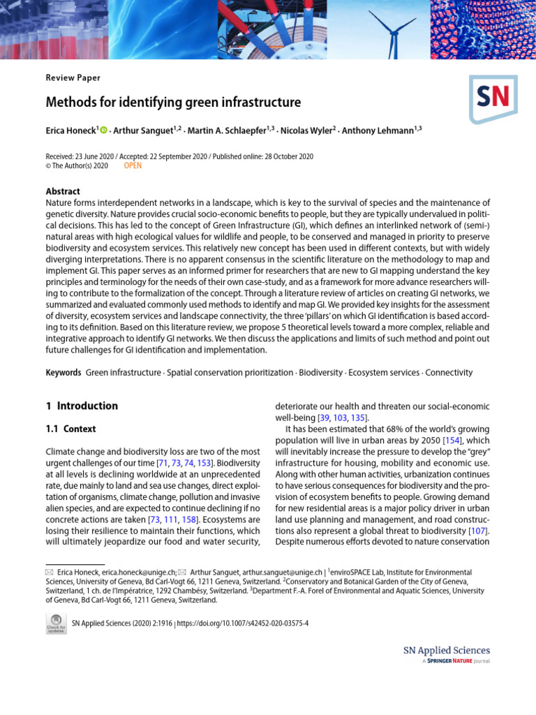 Methods For Identifying Green Infrastructure | PDF | Biodiversity ...