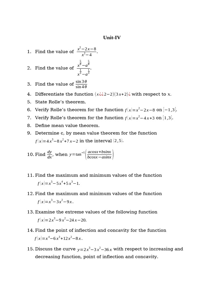 Maximum and Minimum Value Problems | PDF | Function (Mathematics ...