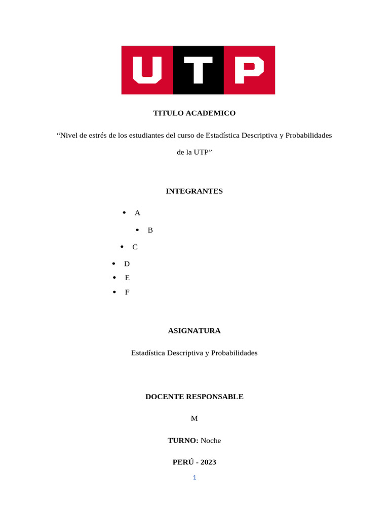 Estrés en Estudiantes de UTP 2023 | PDF | Bienestar | Estrés (biología)