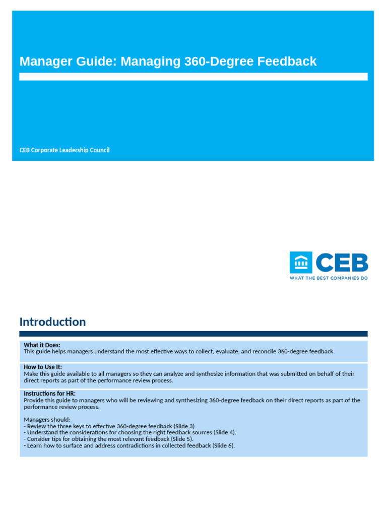 4.1 Manager Guide - Managing 360-Degree Feedback | PDF | Employment ...