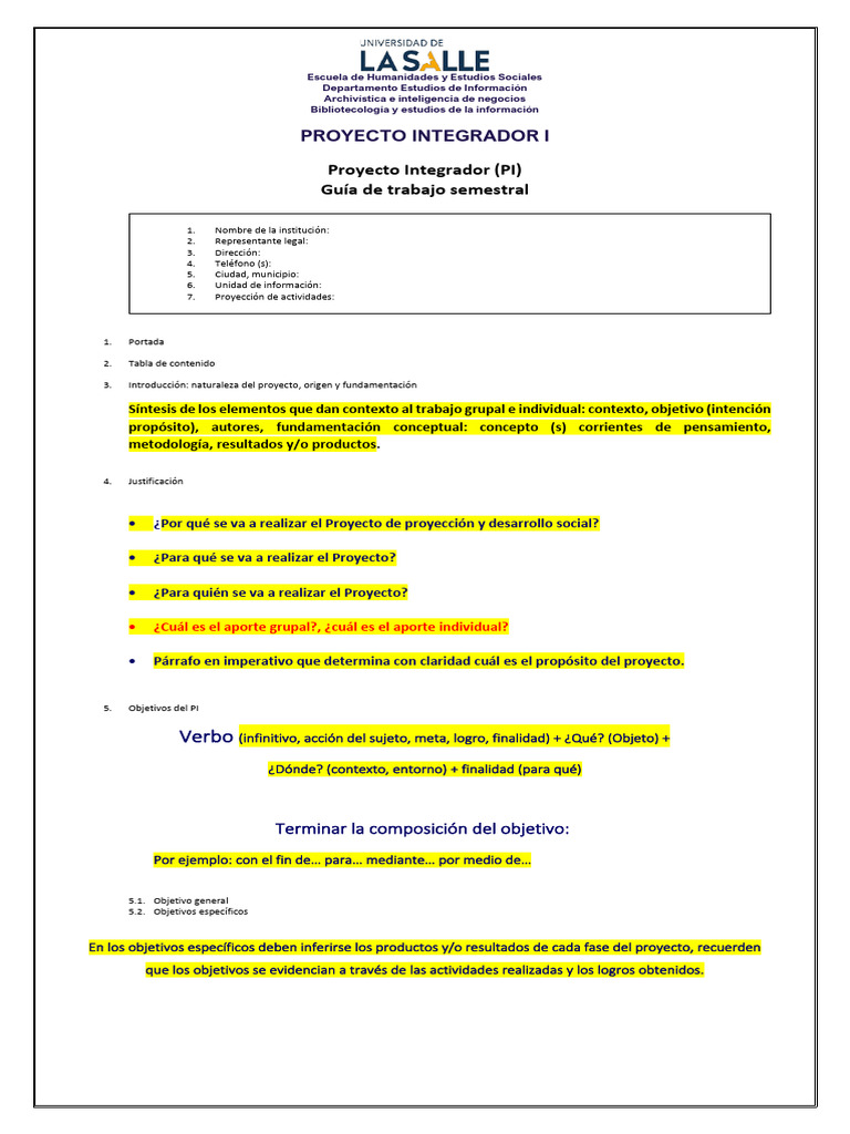 Guía Proyecto Integrador I-EstructuraGeneral | PDF | Observación ...