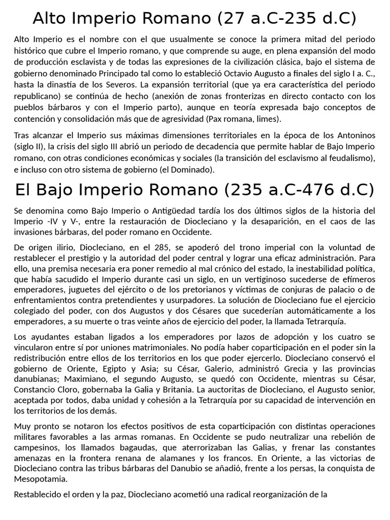Auge y Caída del Imperio Romano | PDF | imperio Romano | Europa