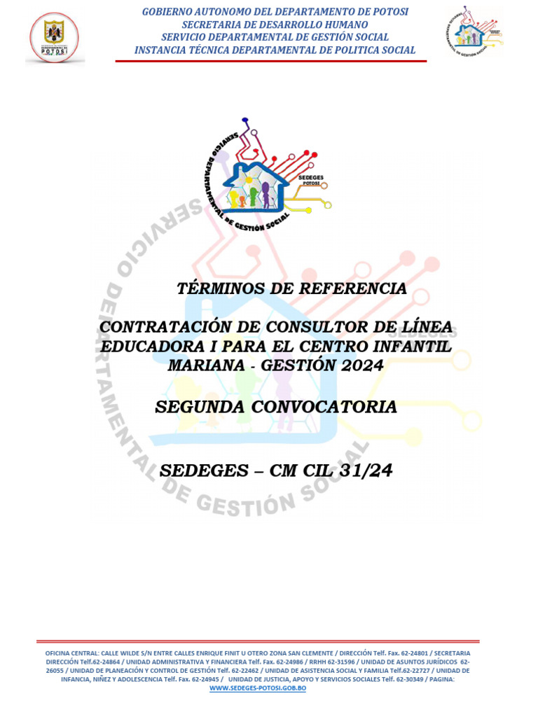 Parvularia Sedeges Potosi | PDF | Trabajo Social | Aprendizaje