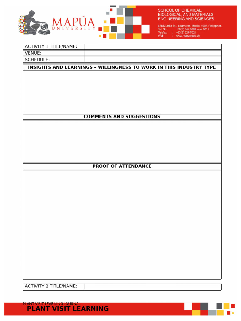 Plant Visit Learning Journal Insights | PDF | Career & Growth