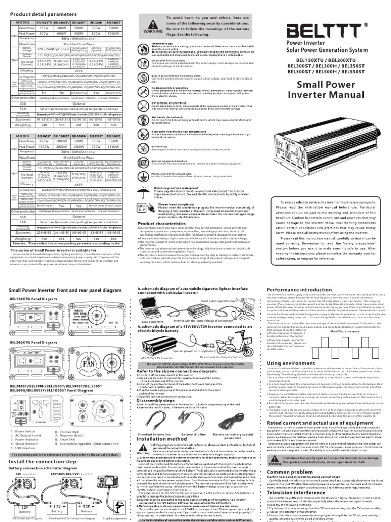 Small Power Inverter User Manual | PDF | Power Inverter | Power Supply