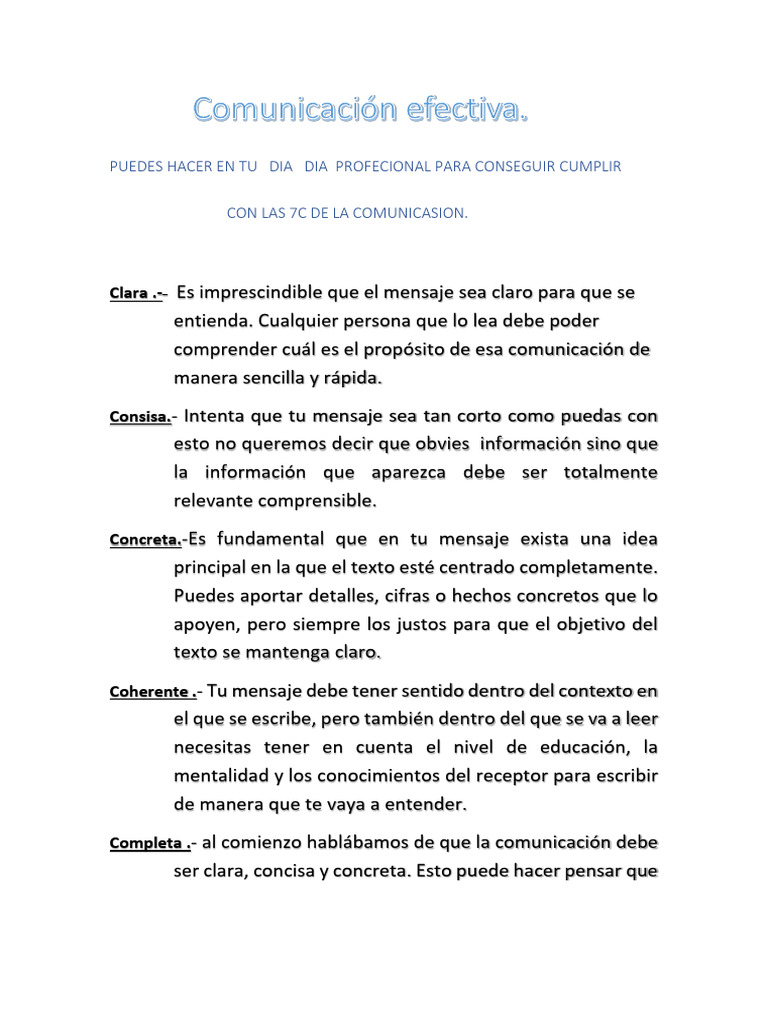 Comunicación Efectiva | PDF | Crecimiento personal y profesional