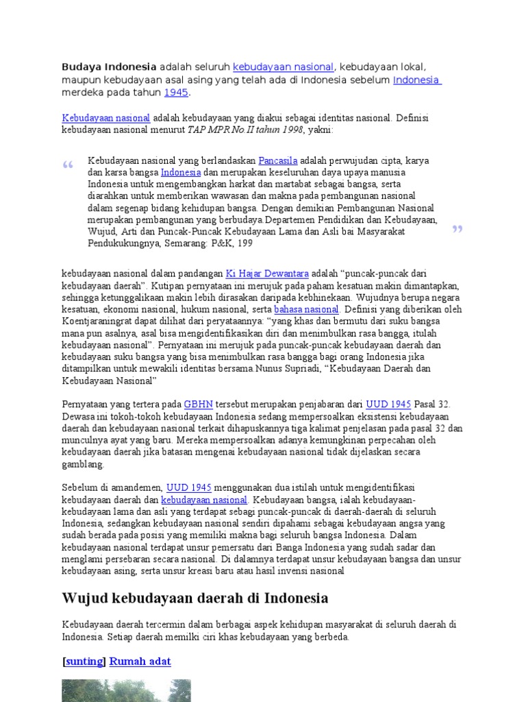 Tugas Ips Tentang Budaya Indonesia