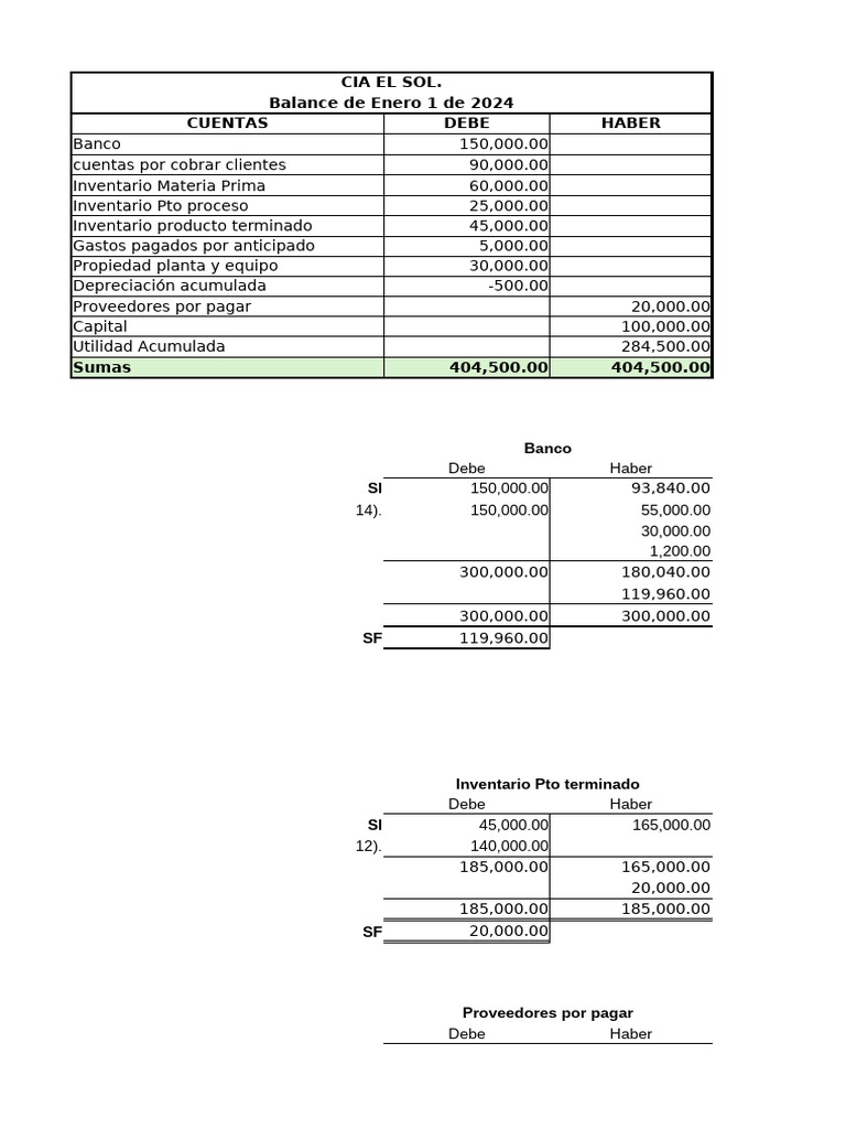 Balance y Resultados CIA El Sol 2024 | PDF | Activo fijo | Negocios ...