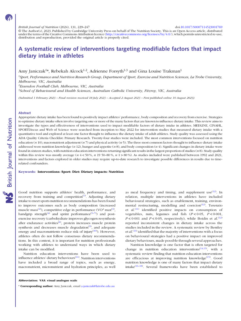 A Systematic Review of Interventions Targeting Modifiable Factors That ...