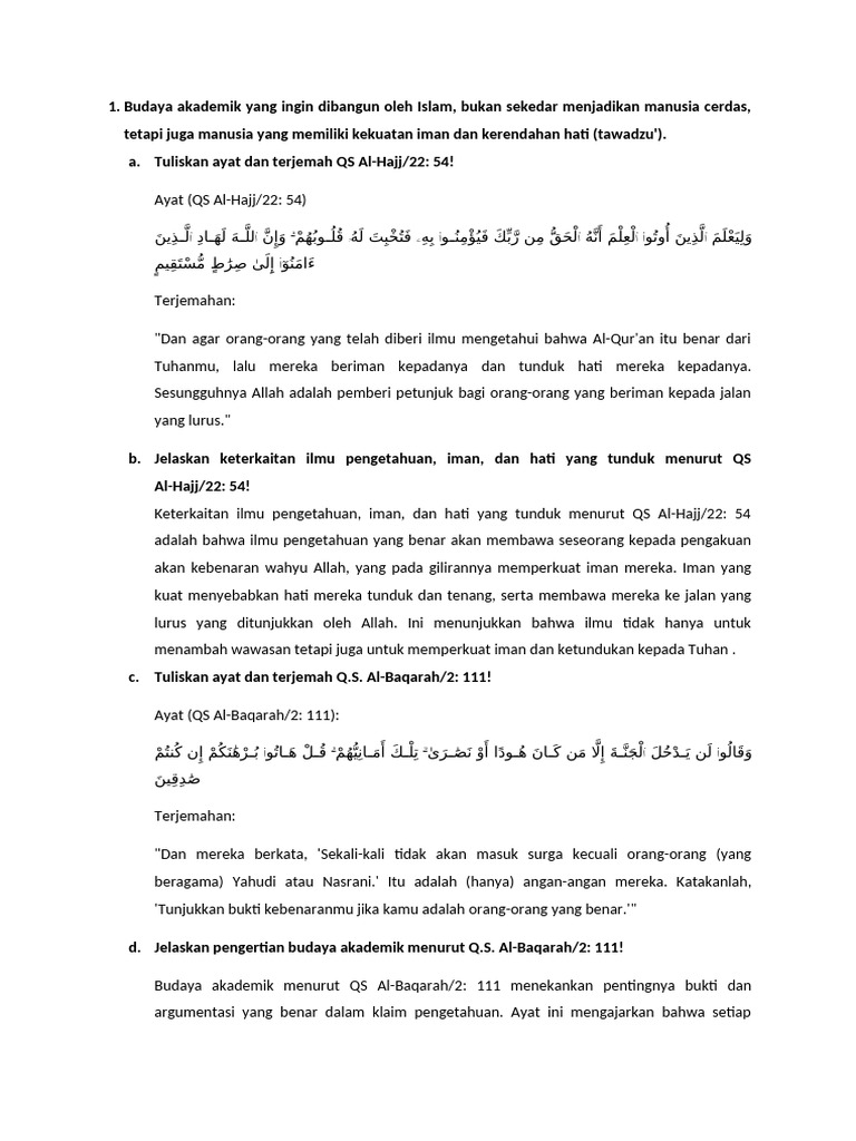 Keterkaitan Ilmu, Iman, dan Hati dalam Islam | PDF | Filsafat | Kajian ...