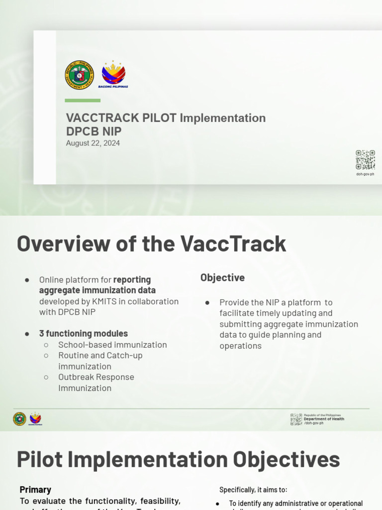 VaccTrack Pilot Implementation Overview | PDF | Computing | Software