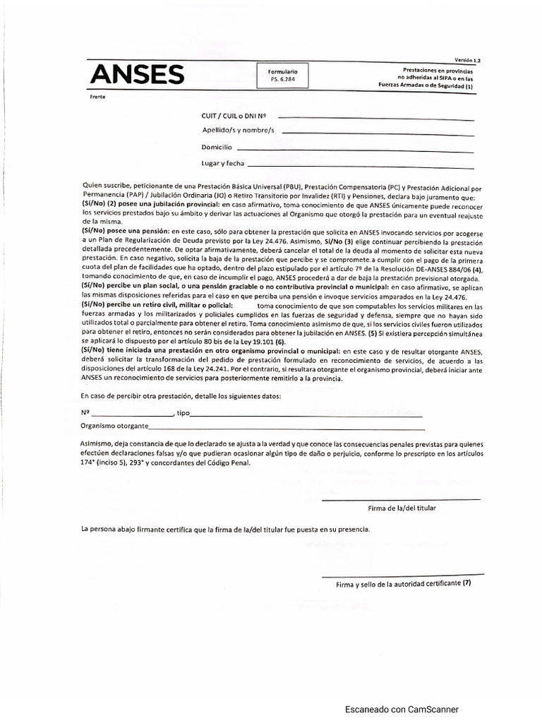 Form 6.284 | PDF