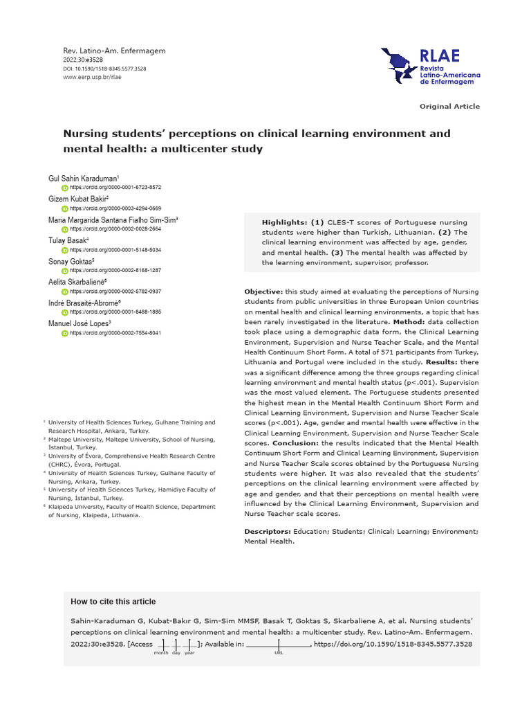 Nursing Students' Views on Learning Environments | PDF | Behavioural ...