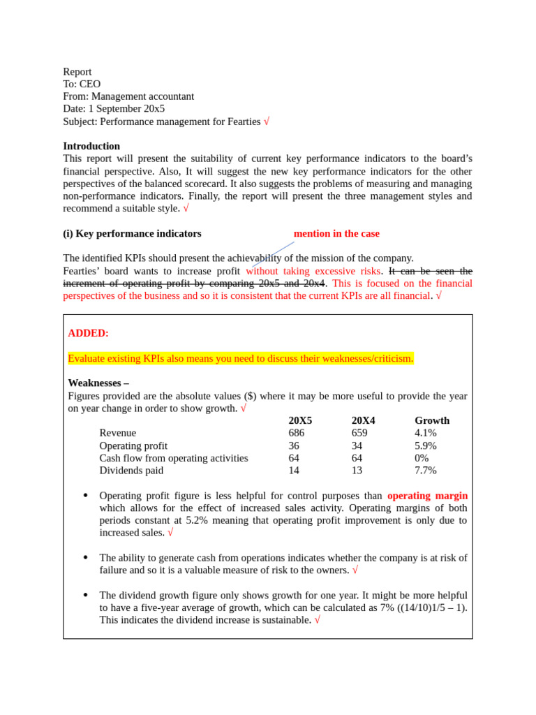 Performance Management Report for Fearties | PDF | Dividend ...