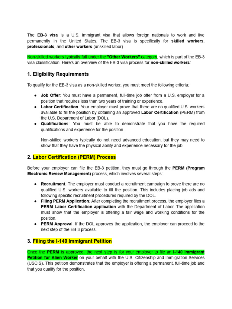 EB-3 Visa Procedure | PDF | Immigration | Human Migration