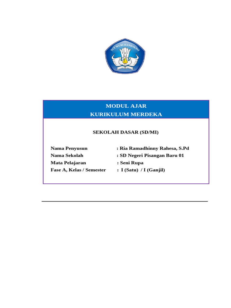 Modul Seni Rupa Kelas 1 SD | PDF | Karier & Perkembangan