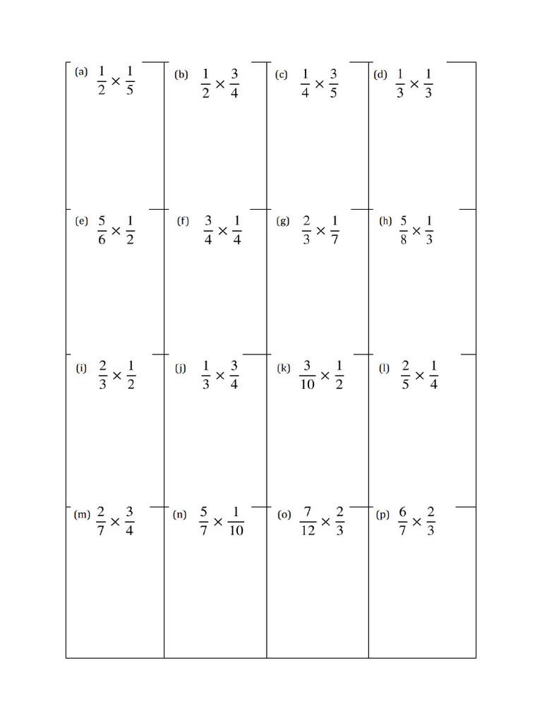 Multiplication of Fraction | PDF