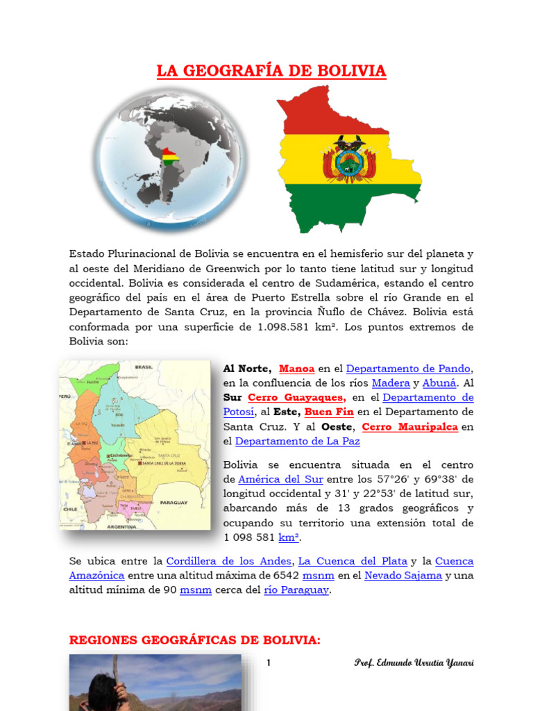 Geografía y Regiones de Bolivia | PDF | Ciencias de la Tierra