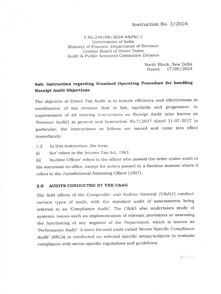 RAP Instruction No. 3 of 2024 | PDF