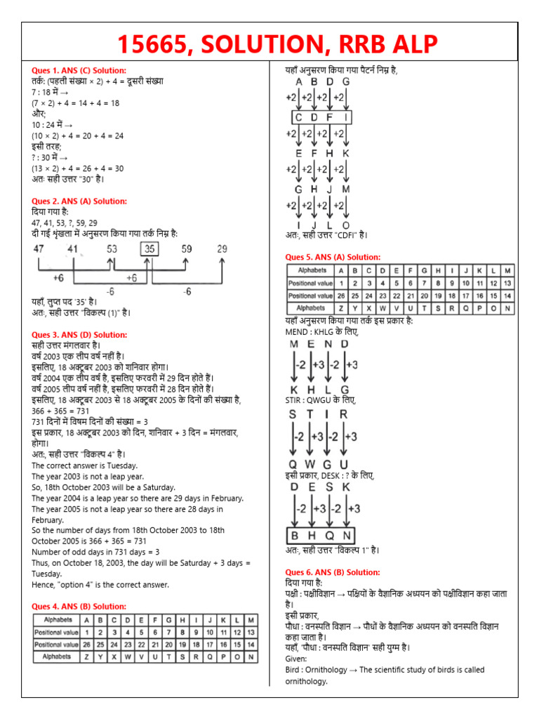 15665, Solution, RRB Alp | PDF