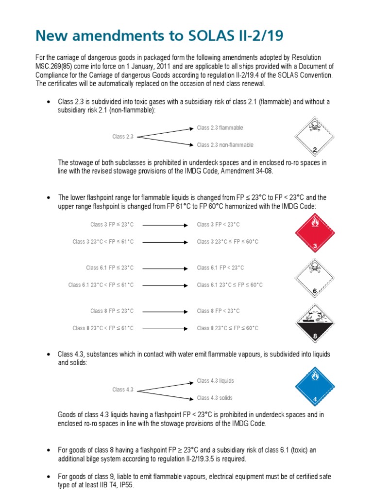 SOLAS Amendments for Ship Compliance | PDF