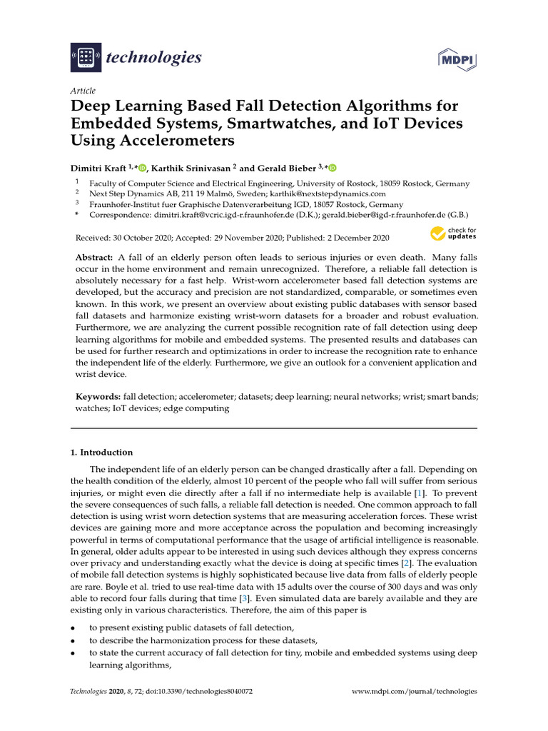 Deep Learning Fall Detection for Wearables | PDF | Artificial Neural ...