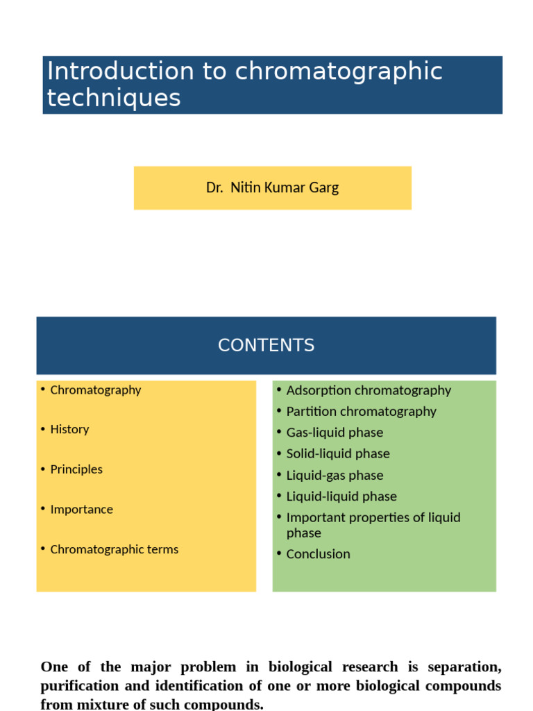 Overview of Chromatographic Techniques | PDF | Chromatography | Thin ...