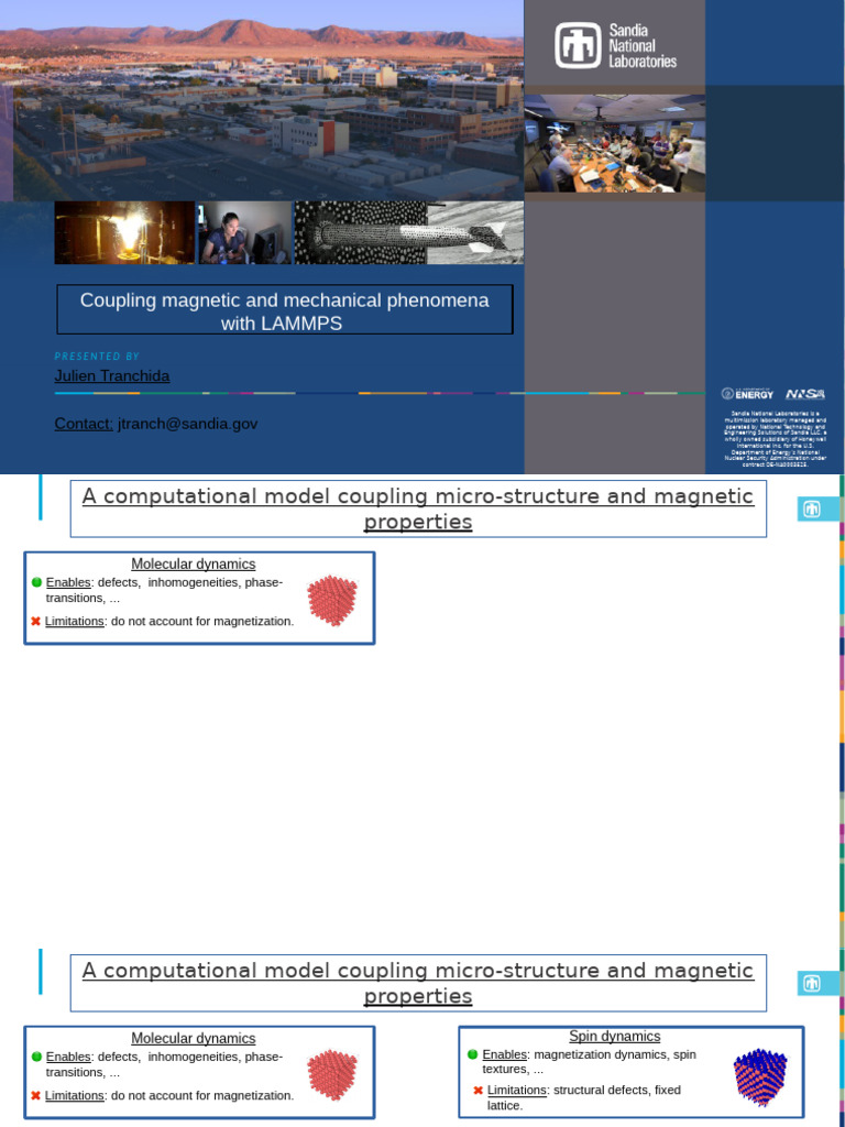Talk Tranchida | PDF | Magnetism | Molecular Dynamics