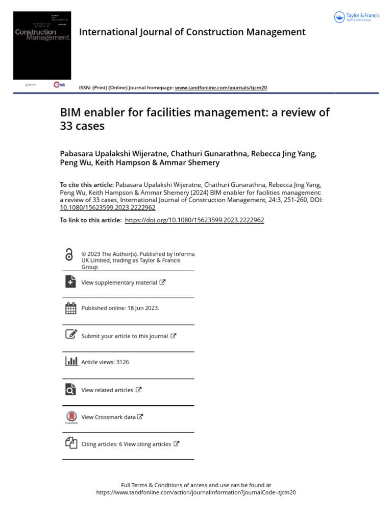 BIM Enablers for Facility Management | PDF | Building Information ...