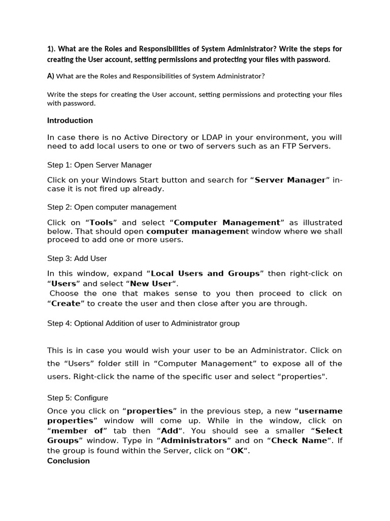 User Account Management and Security Steps | PDF | Computer Network ...