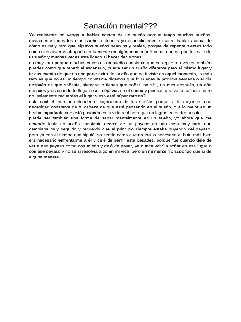 Los Sueños Raros | PDF