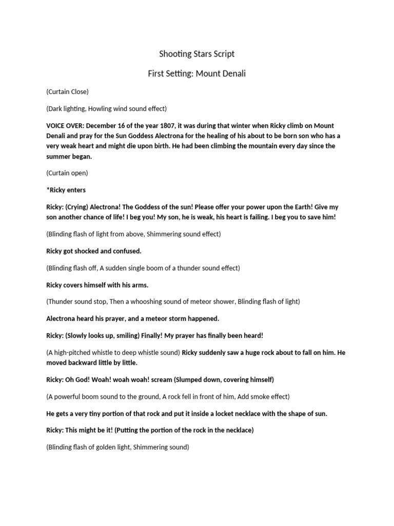 Shooting Stars Script | PDF
