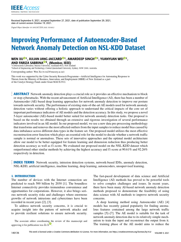 Improving Performance of Autoencoder-Based Network Anomaly Detection On ...