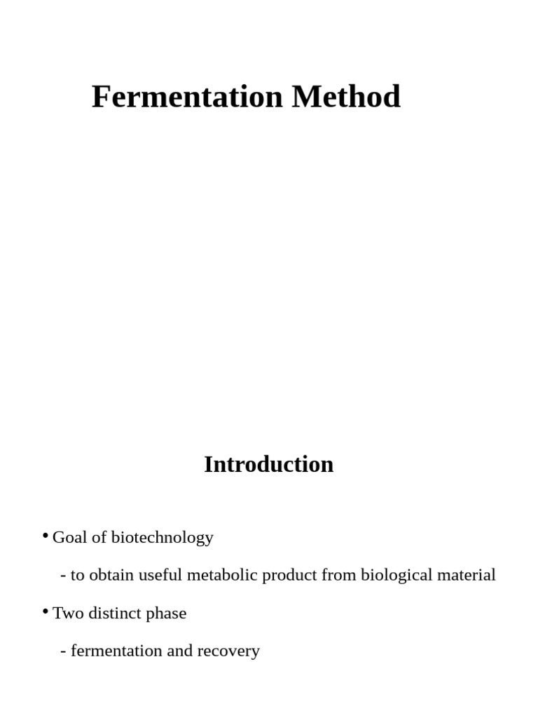 3.fermentation Method | PDF | Biology | Chemistry